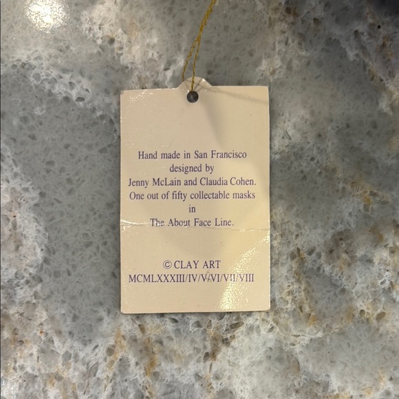 Vintage Clay Wall Art Fantasy Marti Gras Decorative Mask 1988 - Picture 8 of 9